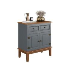 Balcão de Madeira Maciça 2 Portas e 2 Gavetas - Apaixone&Decore, Cinza