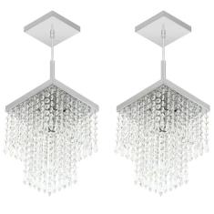 Kit 2 Lustres Pendente De Cristal Acrilico Marrycrilic - MARRYLUZ