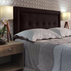 Cabeceira King 195 Cama Box Diamond Veneza 05 Marrom Suede Painel RBL