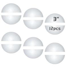 Grandes meias bolas de isopor de 20 cm, 2 peças de bolas brancas de espuma para artesanato, bolas redondas gigantes lisas e sólidas para projetos de artes e artesanato como enfeites de Natal DIY