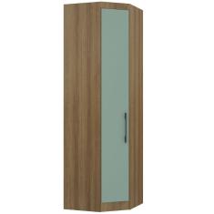 Guarda Roupa De Canto Diagonal Modulado 70cm 1 Porta Paris Luciane Móveis Avelã Pf Com Verde Pf