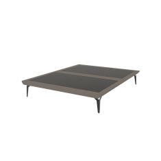 Base Box Cama Japonesa Toquio King Linho Marrom