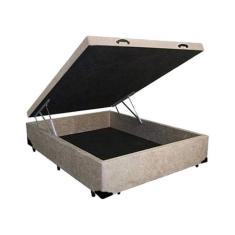 Cama Box Baú Casal Bege Suede 138x188 - RR COLCHOES