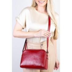 Bolsa quadrada de couro liso Daiana-Feminino