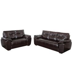 Sofá Rondomóveis R150 3 e 2 Lugares Malta revestimento em P.U - Cáfe