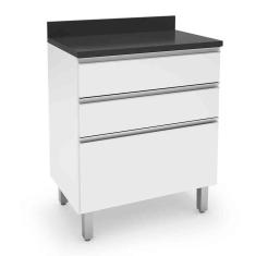 Balcão De Cozinha E Lavanderia 0,70M Top Class Branco Branco