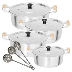 Jogo Panelas Alumínio Batido Fundido Conjunto + 3 Brindes