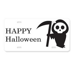 DIYthinker Placa de carro Happy Ghost Fear Halloween Decoração de carro Acessório de aço inoxidável