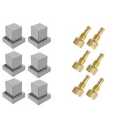 Kit 06 Acabamento Cromado Quadrado Registro Pressão Fabrimar