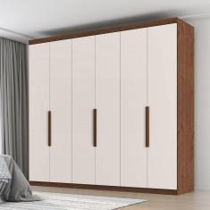 Guarda Roupa Casal 6 Portas 4 Gavetas Evidence Plus Jacaranda/Off White