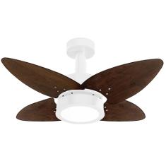 Ventilador de Teto Aspen LED 6000k Venti-Delta Branco 4Pás Imbuia 220V