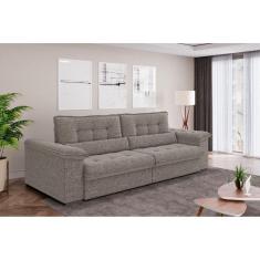 Sofá Linho 4 Lugares Retrátil e Reclinável 290m Majestoso Espresso Móveis Marrom