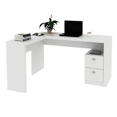 Escrivaninha/mesa Escritório de Canto com 2 gavetas Multimóveis Cr25032 Branca