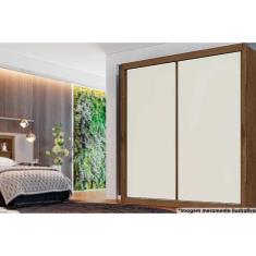 Guarda Roupa Solteiro 2 Portas de Correr e 4 Gavetas Zurique Braúna/Off White - Europa