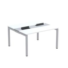 Mesa Plataforma Dupla com Pé de Aço para Coworking 130x120 Pdc13/12/2p Branco/Cinza