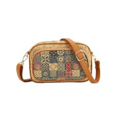 ERCOXIS Bolsa tiracolo acolchoada para mulheres, pequenas bolsas de ombro de couro vegano com duas alças, Marrom