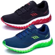 Combo 2 Pares Tênis Masculino Esportivo para Caminhada Academia - Olim