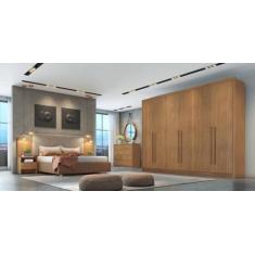 Guarda Roupa Casal 100% MDF 6 Portas 8 Gavetas - Livorno-Cumaru - Móve