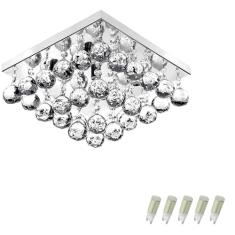 Lustre De Cristal Legitimo Classic Square 30x30 com Lâmpadas 3000K (Branco Quente)
