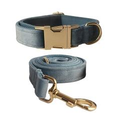 TANXIC Conjunto de coleira e coleira para cães de veludo macio com fivela de metal resistente - Coleiras ajustáveis duráveis para animais de estimação com coleira para cães pequenos, médios e grandes