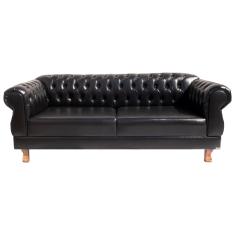 Sofá Chesterfield Capitone Elisabeth Corano Preto 2,00