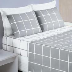 Jogo de Cama Austin Queen 04 Peças Micropercal 200 Fios - Bia Enxovais