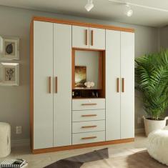 Guarda-roupa Casal com Espelho Capelinha 7 Portas 4 Gavetas Advantage 