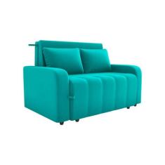 Sofá Cama 2 Lugares 138cm Amora New Cinza Matrix, Verde Agua
