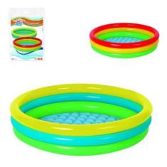 Piscina Infantil Inflavel 28 Litros 3 Aneis Redonda Fundo - Summer Fun