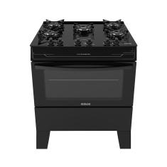 Fogão de Piso 5 Bocas Elétrico Itatiaia Electra Glass Plus com Mesa de Vidro Temperado Acendimento Automático Preto
