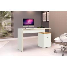 Escrivaninha 120cm 1 Porta 1 Gaveta Office J&a Móveis Freijó/off White