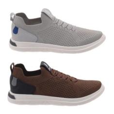 Kit 2 Tênis Casual Masculino Knit Confortável Macio-Masculino