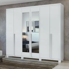 Guarda-roupa 6 Portas 4 Gavetas 100% Mdf Alonzo com Espelho e com Pés