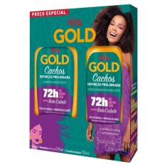 Kit Shampoo 275ml + Condicionador 175ml Niely Gold Cachos Definição Prolongada
