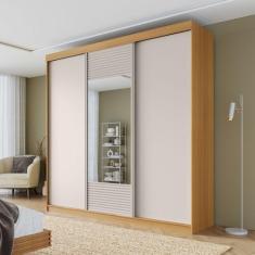 Guarda-roupa Casal 3 Portas de Correr 1 Porta com Espelho Samambaia Ca