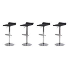 Kit 4 Banquetas Belo Horizonte Preta - Waw Design