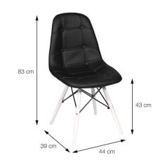 Conjunto 4 Cadeiras Eames Eifeel Botone Or Design Preto