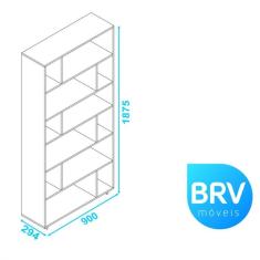 Estante para Livros 5 Prateleiras Be 44 Performa Brv Móveis Branco
