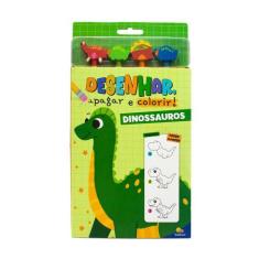 Livro - DESENHAR, apagar e colorir!: Dinossauros