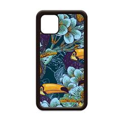 Orquídea pássaro quadrado padrão contínuo animal para iPhone 11 Pro Max capa para celular Apple