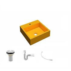 Kit Cuba Q395 C/Válvula 1'' (2,6cm) + Sifão Pvc + Flexível Amarelo