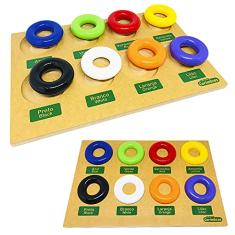 Brinquedo Educativo Infantil Em Inglês Prancha Das Cores Carimbras