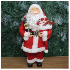 Boneco Natal Papai Noel Com Presente Sommelier 45cm