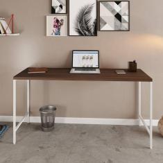 Escrivaninha Industrial 150cm Active Yescasa Nogal / Est.Branca