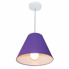 Lustre Pendente Cone Md-4028 C pula Em Tecido 25/30x12cm Roxo