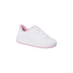 Tênis Infantil Feminino Ortopé Bliss Cadarço Branco Rosa