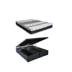 Conjunto Cama Box Baú Queen + Colchão Castor Class de Molas 158x198x67