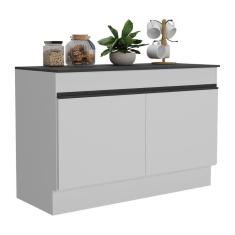 Balcão Cozinha Pia 120cm 2 Portas Veneza Mp2239 Branco/preto