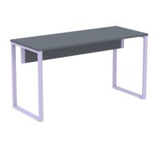 Mesa Escritório P25 Tub Pandin 150 Cm (larg) Tampo Mdp Grafito Pé Aço Tubular Lilás