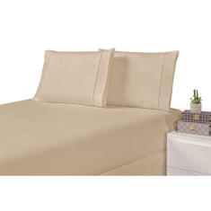 Jogo de Cama laura Queen cáqui